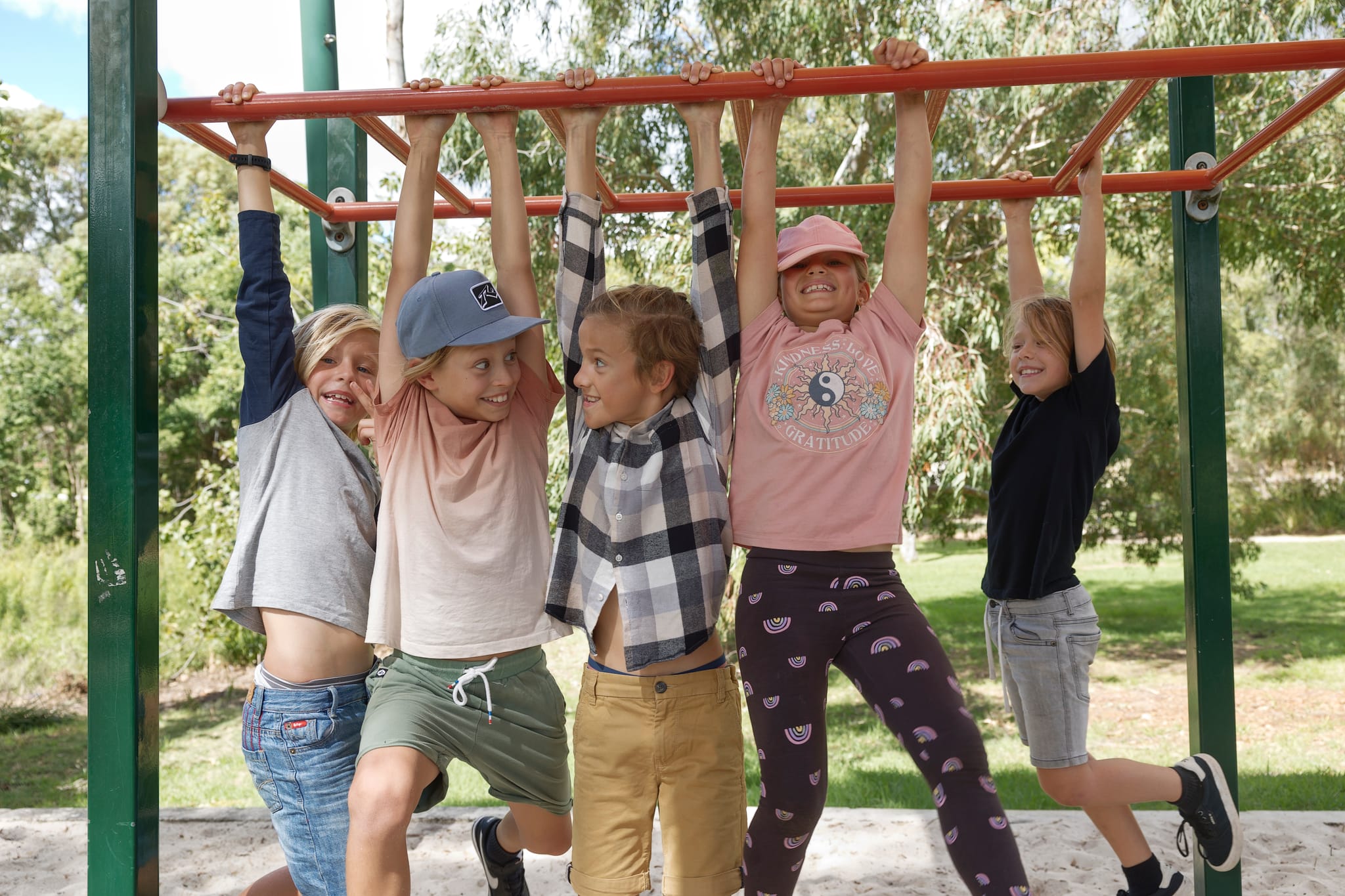 kids playing on monkey bars