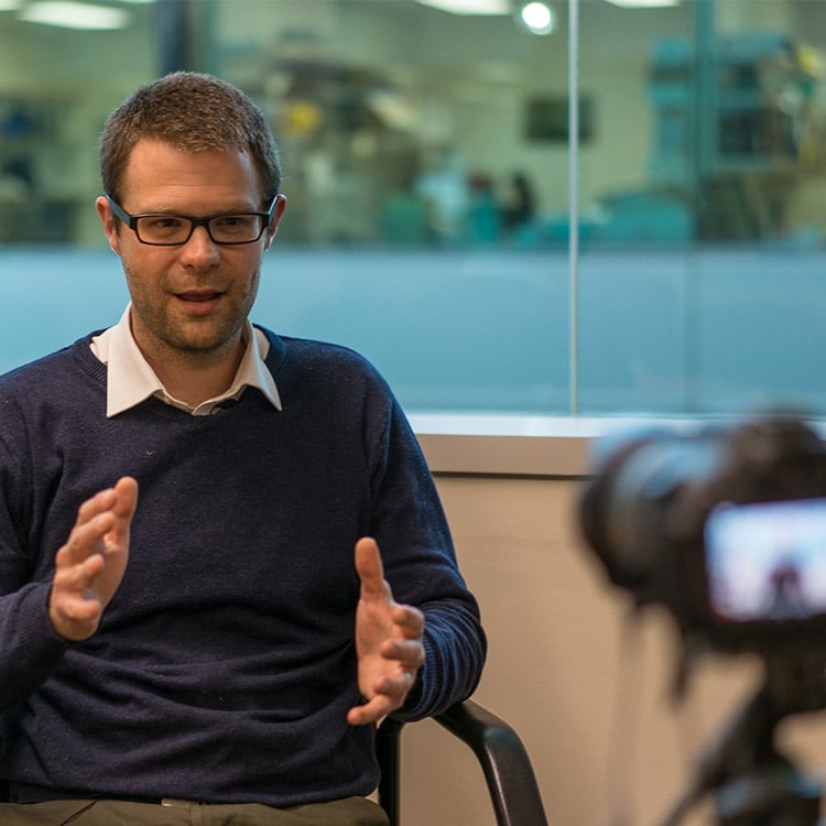 Professor Andrew Whitehouse speaking to camera