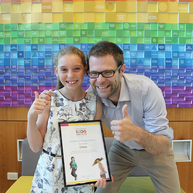 Chloe with Professor Andrew Whitehouse