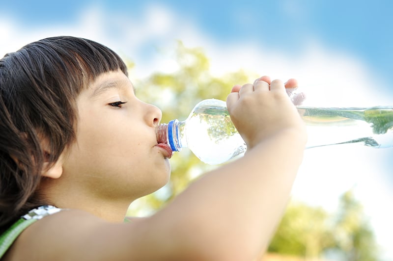 Child drinking water